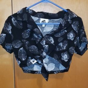 Jurassic world crop button up